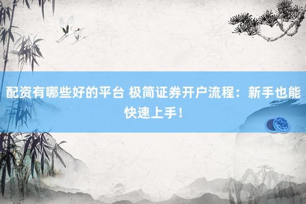 配资有哪些好的平台 极简证券开户流程：新手也能快速上手！