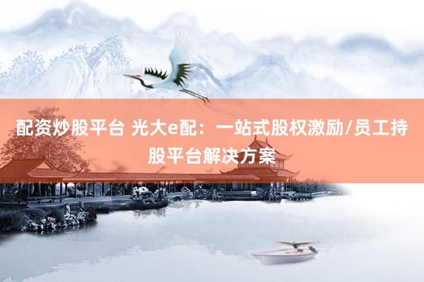 配资炒股平台 光大e配：一站式股权激励/员工持股平台解决方案