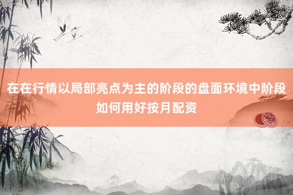 在在行情以局部亮点为主的阶段的盘面环境中阶段如何用好按月配资