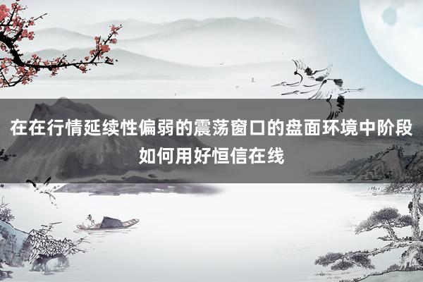 在在行情延续性偏弱的震荡窗口的盘面环境中阶段如何用好恒信在线